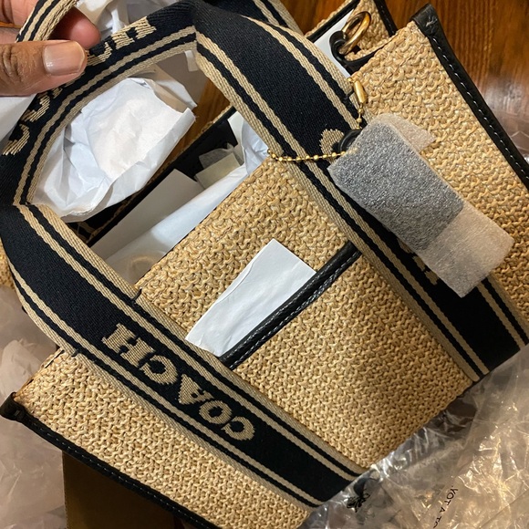 Coach Tan and Black Woven Mini Bag - Picture 4 of 4